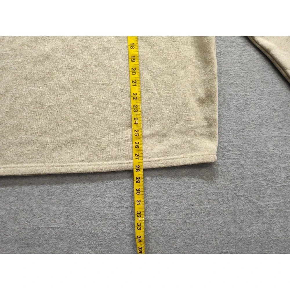 IZOD Men‎ Sweater L Tan Heather Therma Soft Fleece 1/4 Zip High Neck Pullover